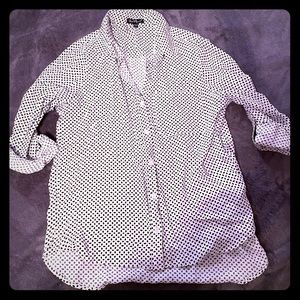 Black and White Patterned Button Up Shirt